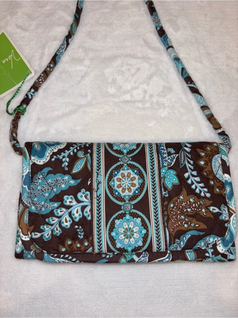 New Vera Bradley Java Blue Wallet Crossbody RETIRED